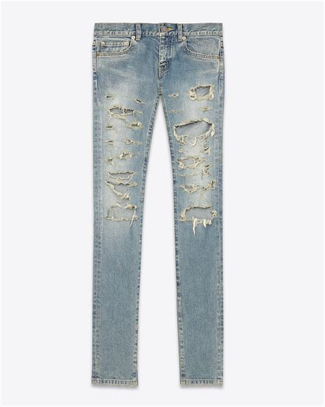 ysl ripped jeans|YSL denim shorts.